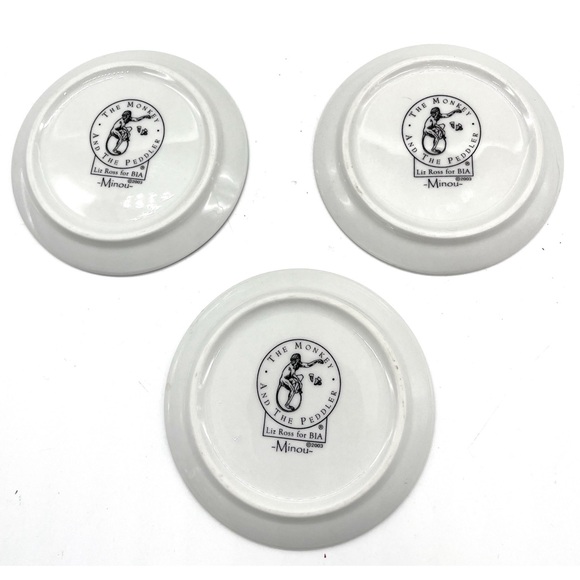 The Monkey and the Peddler  4” Liz Ross - Minou Plates Cats - Picture 2 of 2